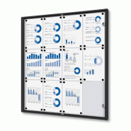SHOWDOWN Displays Exposiciónate Vitrine Intérieure Verrouillable Economy SCXS 12x A4 Noir SCXS12xA4C9005 - noir aluminium SCXS12xA4C9005