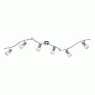 Spot Rail 6x E14 - 3000K - Nickel mat & verre albâtre - Trio - Levisto - cuivre 4017807281736