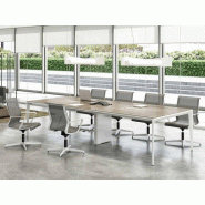 Table de réunion Oméga - made in Italie - Dimensions 240/320/360/480 x 120 cm - Plateau mélaminé 25mm - Piètement acier avec électrification