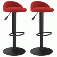 VidaXL Tabourets de bar lot de 2 rouge bordeaux velours Modèle Lofty Vintage - 333607