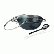 Wok Multifonction 5 Pieces - Gsw - 860956 - Fonte D'acier - 32 Cm - Tous Feux Dont Induction - 4005643860956 Wok Multifonction 5 Pieces - Gsw - 860956 - Fonte D'acier - 32 Cm - Tous Feux Dont Induction - 4005643860956