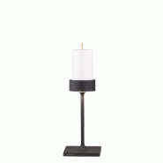 Zafferano Perpetua Lampe de table rechargeable et sans fil en aluminium noir, design compact avec batterie remplaçable magnétique, indice IP54 - noi