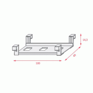 Goulotte passe-câble double pour bench ou tables de réunion M10 en métal Goulotte passe-câble double pour bench ou tables de réunion M10 en métal
