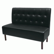 Banquette d'intérieur Etoile tapissée, dossier capitonné simili cuir noir