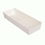 Barquette sandwich The Pack carton ondulé nano micro 11x30x5 cm blanc - par 200