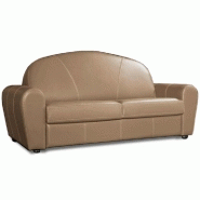 CANAPÉ LIT CLUB DELUXE CONVERTIBLE EXPRESS 120 CM CUIR TAUPE CLAIR MATELAS 16 CM