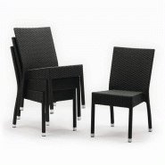 Chaises en rotin PE anthracite | Bolero - CF159_0