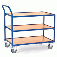 Chariot à plateaux multi-usages - 986 x 511 x H 1039mm - Plateaux mélaminé effet hêtre - Charge max. 80 kg - Fabriqué en Allemagne Chariot à plateaux multi-usages - 986 x 511 x H 1039mm - Plateaux mélaminé effet hêtre - Charge max. 80 kg - Fabriqué en Allemagne
