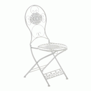 CLP Chaise de jardin pliable Mani Blanc - blanc métal 13434702