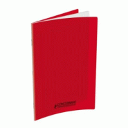 CONQUERANT Lot de 20 Cahier Classique PP piqué 24x32, 48p./24 feuilles 90g/m², Séyès, coloris rouge - 3020120014470