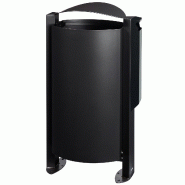 Corbeille ARKEA 100 Litres sur pied avec cendrier - Gris Manganèse_0