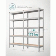 Helloshop26 - Étagère pour charges lourdes étagère de rangement étagère de cuisine 5 niveaux 30 x 75 x 150 cm capacité de charge 875 12_0005790