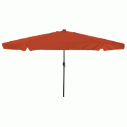Helloshop26 - Parasol de jardin rond 395 x 395 x 245 cm avec bandes LED design moderne terrasse en polyester terre cuite 02_0058792 - acier 3000240778