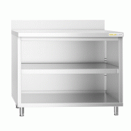 Meuble bas inox ouvert 1600x800 mm adossé PREMIUM - GOLDINOX - gris inox 3701770812479