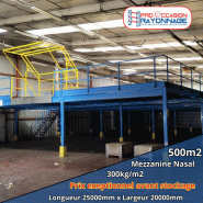 Mezzanine industrielle - Dimensions 20m x 25m, Capacité 300kg/m2 - Nasal Mezzanine industrielle - Dimensions 20m x 25m, Capacité 300kg/m2 - Nasal