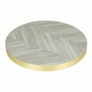 Plateau de table rond pré-percé Chevron 600mm | Bolero - FU511