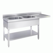 Plonge lave-vaisselle inox 2 bac 1800x700 mm avec égouttoir à droite PREMIUM - GOLDINOX - inox 3701770816712 Plonge lave-vaisselle inox 2 bac 1800x700 mm avec égouttoir à droite PREMIUM - GOLDINOX - inox 3701770816712