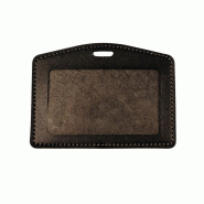 Porte-badge cuir horizontal  - Lot de 100pcs - format 86x54 mm - Fenêtre Cristal - Réf IDS58