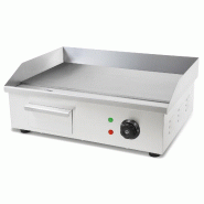 VERTES Plaque de cuisson/plancha électrique, 3000 W, acier inoxydable, surface de cuisson plate 55 x 35 cm, thermostat, température 50-300 °C - gri