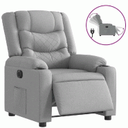 VidaXL Fauteuil inclinable électrique Gris clair Tissu Modèle Vornelis - 3206567