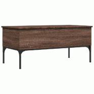 VidaXL Table basse chêne marron 100x50x45cm bois d'ingénierie et métal Modèle Élégia Horizon - 845415