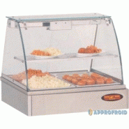 Vitrine chauffante bain marie panoramique éclairage halogène