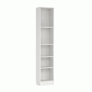 WellHome - Bibliothèque étagère avec 4 étagères en coloris Blanc 41 x 27 x 204 cm - Turia - blanc multi-matériau WH16945