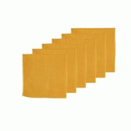 Bjorn Serviette de table - 6 pièces - Lin et coton jaune moutarde - jaune 3701488307946 Bjorn Serviette de table - 6 pièces - Lin et coton jaune moutarde - jaune 3701488307946
