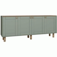 Buffet 4 portes en aggloméré Bohemian vert Hanah Home - vert 8684283882250 Buffet 4 portes en aggloméré Bohemian vert Hanah Home - vert 8684283882250