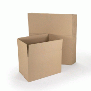 Caisse expédition simple cannelure hauteur variable 60x40x40/35cm-par 20