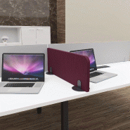 Cloisonnette acoustique MUT à poser sur le bureau. - Anthracite, Bordeaux FI312, 28 x 58 cm_0