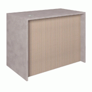 Comptoir beton et Vertigo T01 MDF naturel et béton avec tiroir 120x70x90cm_0