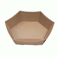 Corbeille hexagonale en carton brun 32x26x12cm - à monter - par 10