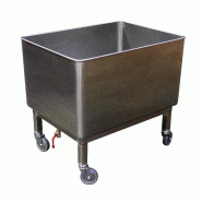 Cuve roulante inox 304, 200l, robinet de vidange L2G