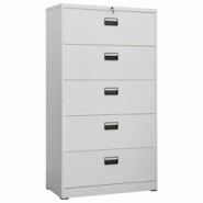 Décoshop26 - Caissons à tiroirs meuble de bureau armoire à dossiers 5 tiroirs 90 x 46 x 164 cm en acier gris DEC024545 - gris 3000254763628 Décoshop26 - Caissons à tiroirs meuble de bureau armoire à dossiers 5 tiroirs 90 x 46 x 164 cm en acier gris DEC024545 - gris 3000254763628