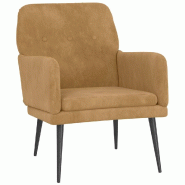 Décoshop26 - Fauteuil lounge design et moderne avec accoudoirs 62 x 79 x 79 cm en velours marron DEC028631 - marron 3000256973087