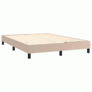 Décoshop26 - Sommier à lattes sur pieds cadre de lit 140x200 cm synthétique marron clair TDL0207292 - marron 3001181888002
