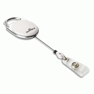 Durable boîte 10 enrouleurs style avec lanière bouton pression - cordon rétractable 80cm - blanc Durable boîte 10 enrouleurs style avec lanière bouton pression - cordon rétractable 80cm - blanc
