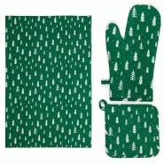 Excelsa set textile cuisine Green Winter coton vert - vert textile 69235