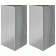 Helloshop26 - Jardinière bac lit surélevé plantes fleurs jardin terrasses lot de 2 triangulaire 50 x 43 x 75 cm acier galvanisé 02_0039108 - 30002 Helloshop26 - Jardinière bac lit surélevé plantes fleurs jardin terrasses lot de 2 triangulaire 50 x 43 x 75 cm acier galvanisé 02_0039108 - 30002