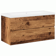 Helloshop26 - Meuble de salle de bain avec vasque intégrée 90 x 38,5 x 45 cm gain de place design moderne en bois d'ingénierie vieux 02_0055850 - 3