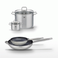 Lot 2 Poêles 24/32cm et 2 Faitouts 16/26cm Elo Profi Therm Platinum - gris inox 3176239952766