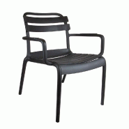 Pack 4 chaises empilables Supra-tek polypropylène 74x64x80cm noir
