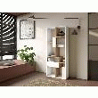 SKRAUT HOME - ÉTAGèRE BIBLIOTHèQUE, ÉTAGèRE DE RANGEMENT, 162X67X31CM, SALON, BUREAU, BLANC ET CHêNE