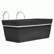 ArtPlast - Lot de 3 jardinières 22x16,5x12,5 cm avec crochets, anthracite - Collection POP-UP - gris plastique polypropylène ZA2156