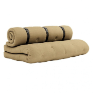 CANAPE FUTON STANDARD CONVERTIBLE BUCKLE-UP SOFA COULEUR BEIGE BLÉ