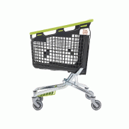 Chariot de Supermarché 160L - Base en acier zingué - Panier en polypropylène gris foncé - 847 x 600 x H1107 - Roulettes de 120mm - 5 coloris disponibles - Normes TUV_0