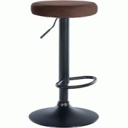 CLP Tabouret de bar Ponte revêtement velours Marron/Noir - marron textile 322035 CLP Tabouret de bar Ponte revêtement velours Marron/Noir - marron textile 322035
