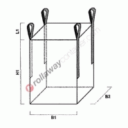 Cop0073 - big bag avec ouverture totale et fond plat - 90x90x120 cm - sangles de levage 30 cm