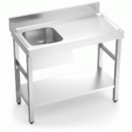 FRICOSMOS Évier à encastrer avec étagère.1C,ED 1000x550x850 mm. Dimensions de la cuve 340x340x200 mm. - inox 052002OST